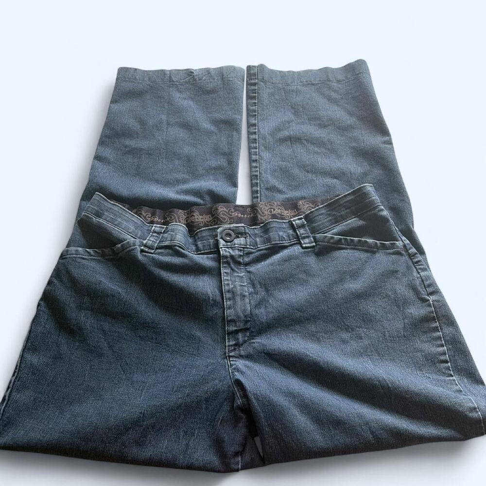 Lee Riders Womens Size 16M Comfort Waistband Straight Leg Jeans Dark Wash Blue